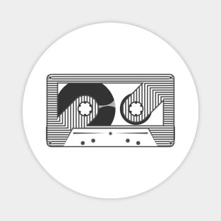 retro classic tape line art Magnet